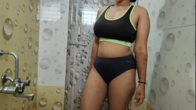 South Indian young girl nude bathing