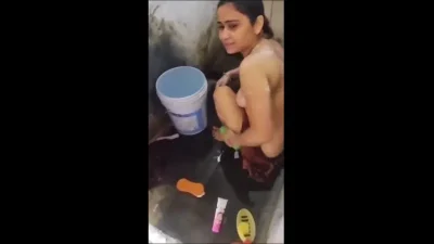 Village bhabhi bathing, captured by devar
