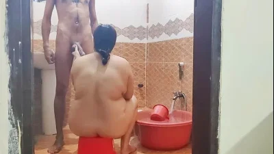step mom and step son in shower