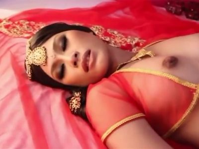 Indian Fashion Model In Bridal Dress Showing Off Naked Boobs