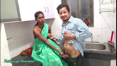 stepsister pussy hard fucked by her step brother she is wearing a saree in kitchen p1080