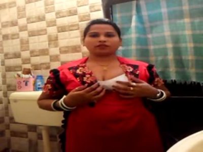 Indian Bhabhi Stripping Red Lingeire Getting Naked