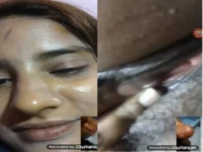 Girlfriend black pussy showing on video call sex