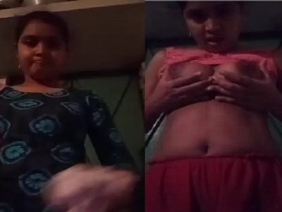 Cute village girl showing big boobs on camera