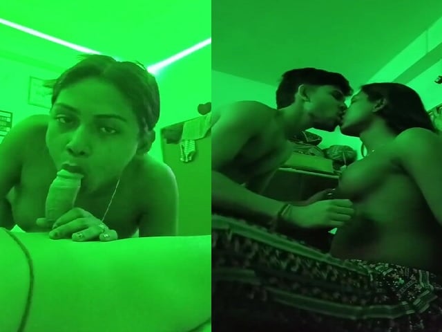 Indian girl boob press and viral blowjob session