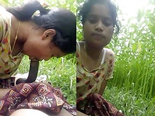 Dehati Gf sucking hard cock outdoor video