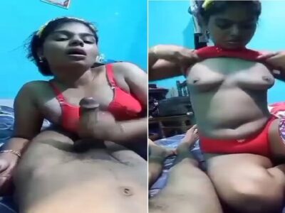 Girlfriend Giving Blowjob And Handjob To Lover