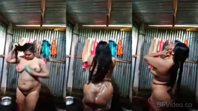 Beautiful Curvy Desi Bhabhi Nude Bath Video