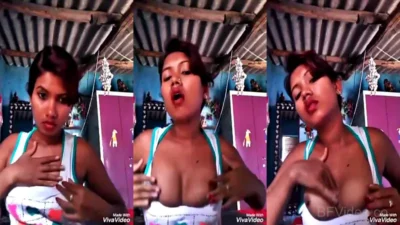 Sexy Bhojpuri Boob Show Solo Selfie Video