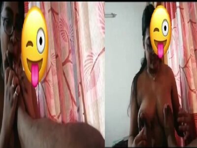 Wife giving footjob with boob press viral sex video