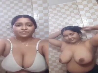 Big melons desi aunty viral nude bath for lover