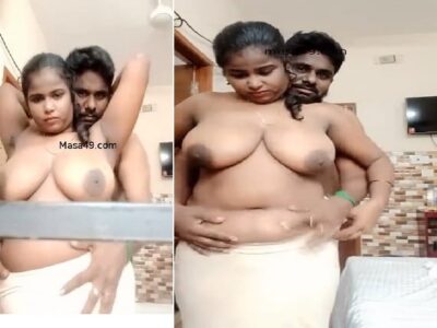 BBW wife big boobs pressing and viral blowjob