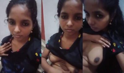 Tamil girl showing her small boobs