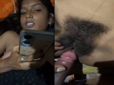 Shy girlfriend hairy pussy sex video with lover