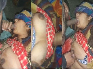 Desi BBW Wife blowjob and Boobs pressing