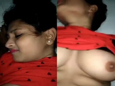 Fuck with moans of Indian viral GF with boob press