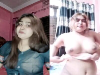 Indian TikTok girl boobs show and viral fingering