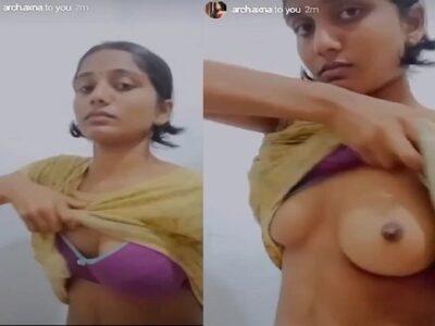Archana boob show on video call for first time