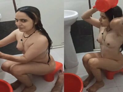 Clear Hindi audio with nude bath of viral girlfriend