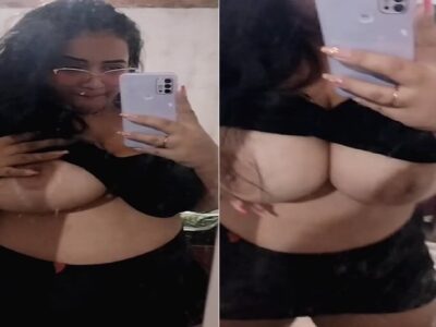 Huge boobs MILF topless and viral sex video MMS