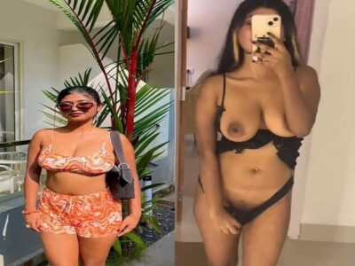 Big boobs Instagram influencer striptease nude