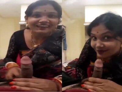Cute expression bhabhi in saree with Desi blowjob