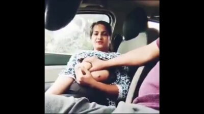 Big boob in car