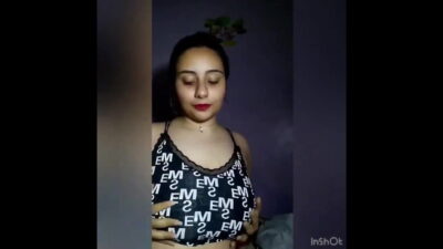 Beautiful Girl Showing And Licking Own Boob