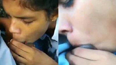 College girl outdoor mein blowjob de rahi hai boyfriend ko