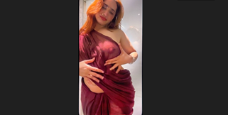 Aditi Mistry nude Nipples red saree Live