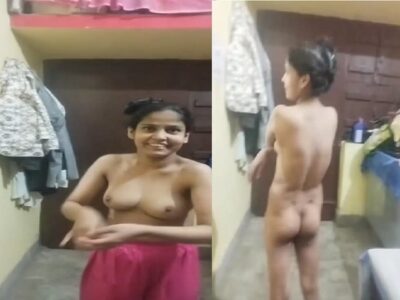 Girlfriend nude show recorded before fucking viral MMS