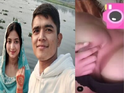 Newly married wife fingering pussy with lover on video call