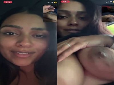 Girlfriend huge boobs shown on video call to boyfriend
