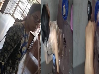 Office colleague naked bathing top angle viral MMS