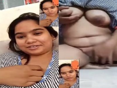 Chubby wife fingering pussy with viral video call chat