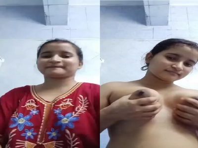 Bengali girl in bathroom strips dresses and nude show