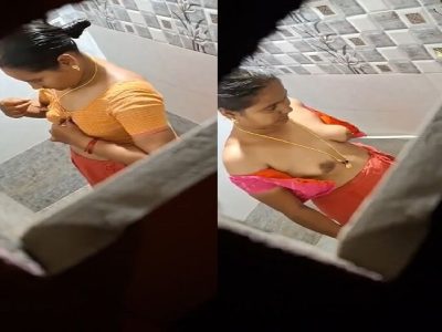 Dress change before bath by hot desi village aunty