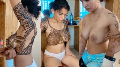 Re$hmi N@air mehendi nude boobs & pussy BTS [Part 3]