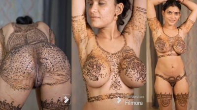 Re$hmi N@air mehendi nude pussy fingering & boob press [Part2]