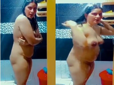 Big boobs wife shower bath captured by husband
