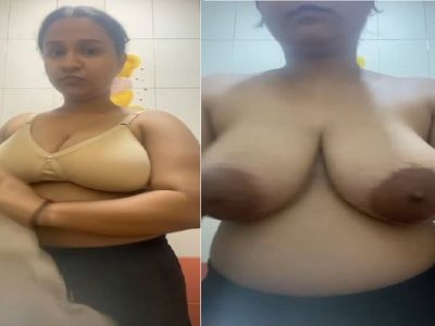 Tanker maal stripping bra and showing huge boobs