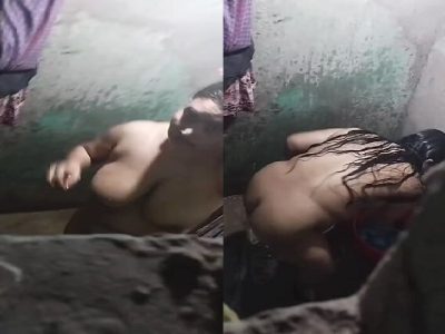 Big ass mom bathing caught by incest horny son