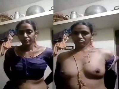 Unsatisfied Tamil village aunty striptease nude MMS