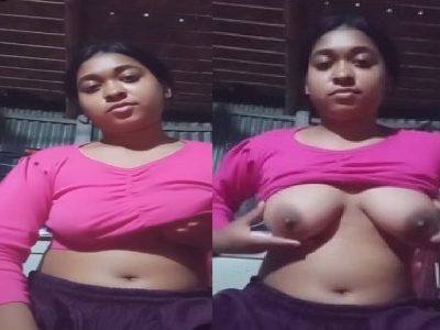 Village Bengali topless maal holding tender big coconuts