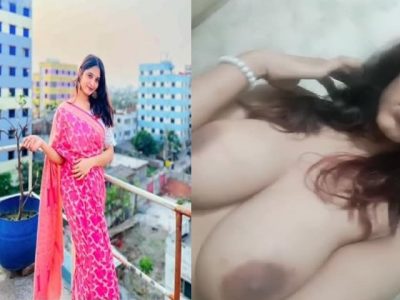 Gorgeous Bengali girl big boobs showing to boyfriend