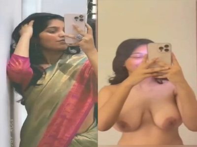Mallu girl in saree and in topless viral video making