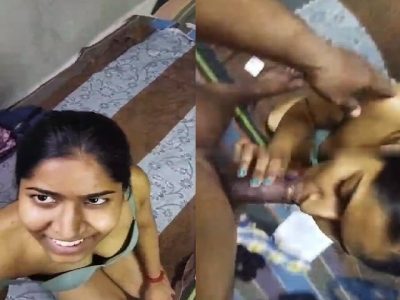 POV dick sucking video of hot boobs showing horny girl