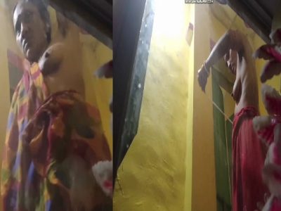 Village mom dress change caught by horny son