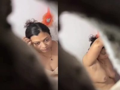 Neighbor wife bath and wearing bra caught through window