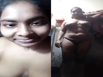 Bengali wife in bathroom shows nude body before bathing